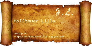 Hoffbauer Lilla névjegykártya